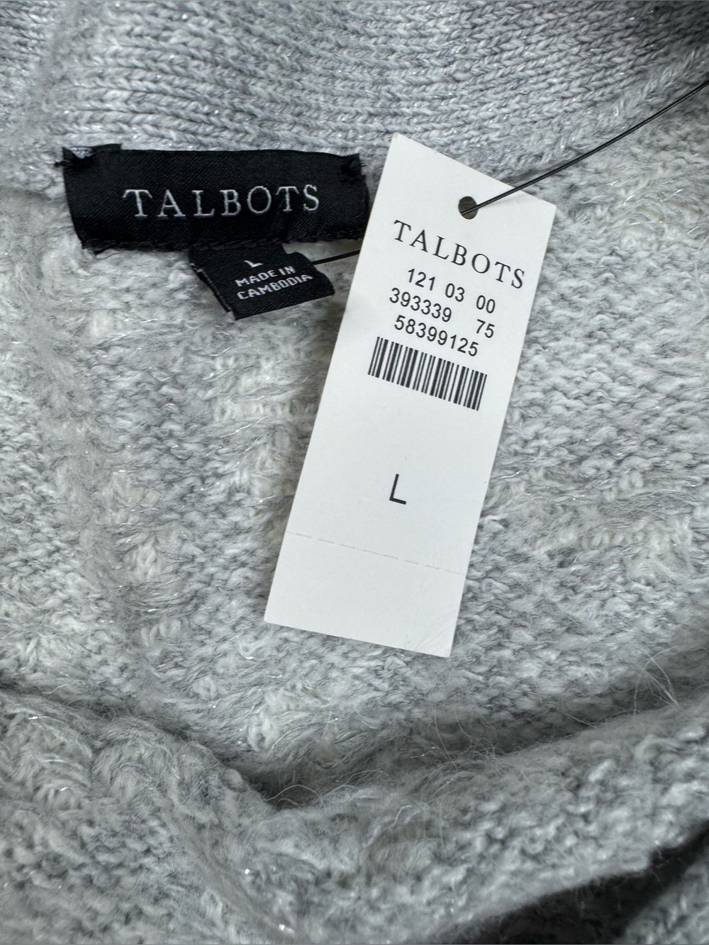 NWT Talbots Bateau Neck Sparkle Snowflake Sweater Womens Large - Picture 4 of 11
